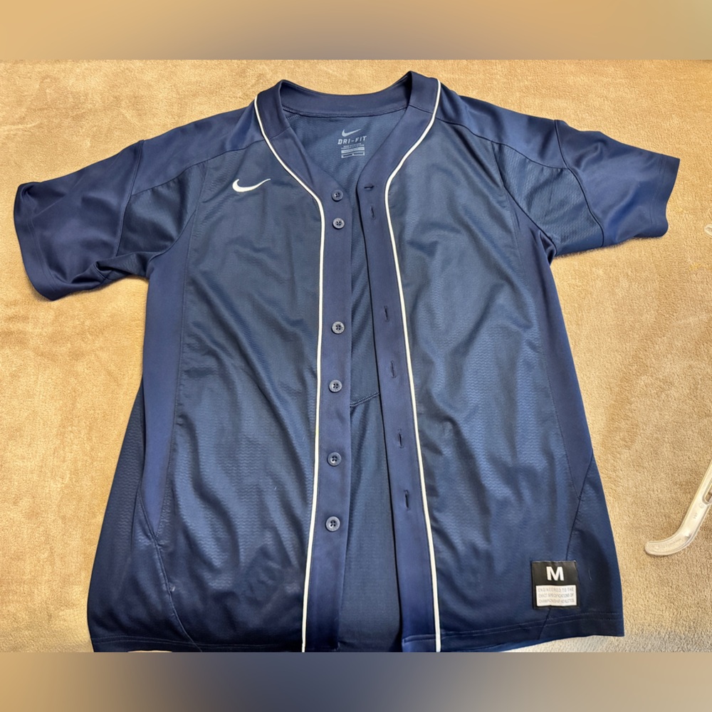 Nike Navy Blue Dri-FIT short sleeve baseball jersey